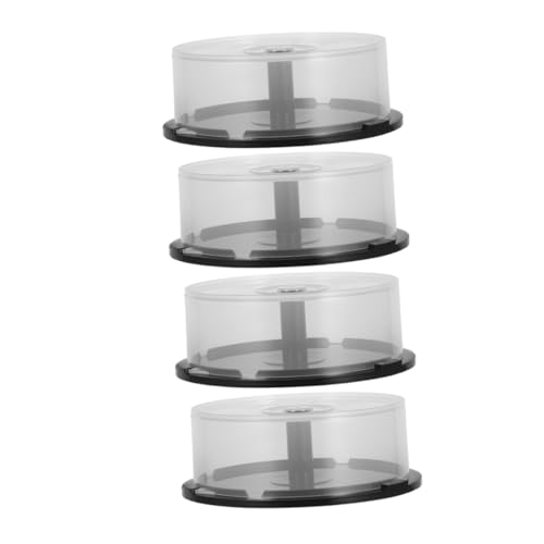 HIAKDOFT 4 Piezas Caja de Almacenamiento para Discos Cd Dvd y Ray Capacidad para Unidades Diseño Transparente y Resistente de Contenedores Portátiles para Casa y Viaje