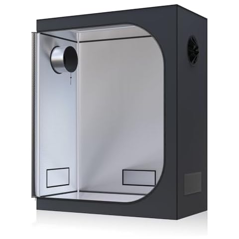 TopoGrow 48''x24''x60'' Indoor Grow Dark Room Hydroponic Grow Tent with Observation Window and Floor Tray for Indoor Plant Growing Cover