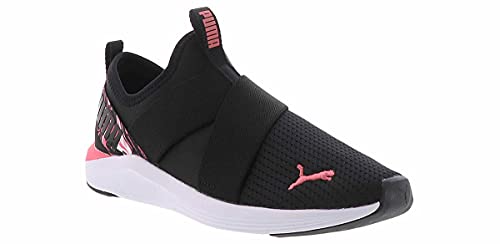 PUMA Prowl Slip-On Graphic - Tenis para mujer, Puma Black/Sun Kissed Coral, 37.5 EU