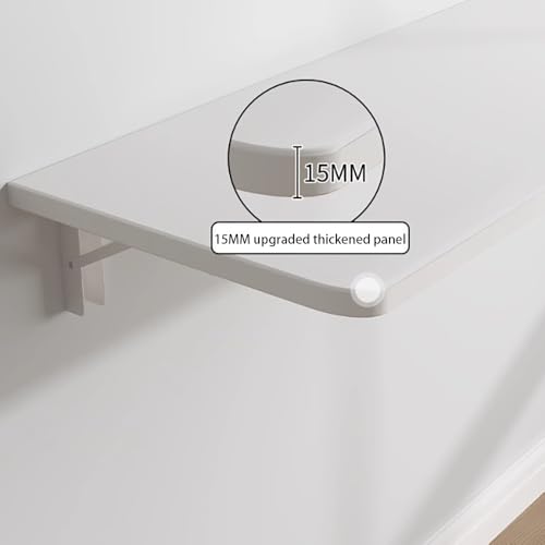 Bureau mural pliable blanc 100 x 24 cm | Table rabattable rectangulaire - 4