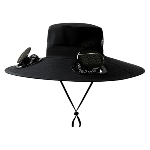 Sombrero de ventilador solar | Sombrero de protección solar | Gorra de enfriamiento de ala ancha | Casco recargable por USB | Ventilador transpirable con energía solar para camping, pesca, senderismo