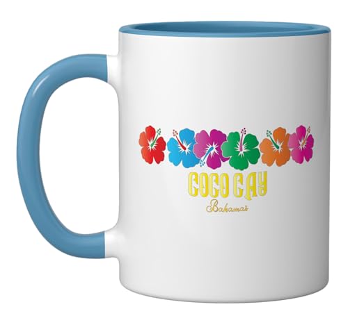 Taza de cerámica Bahamas Cruise Coco Cay Azul/Blanco miniatura 1