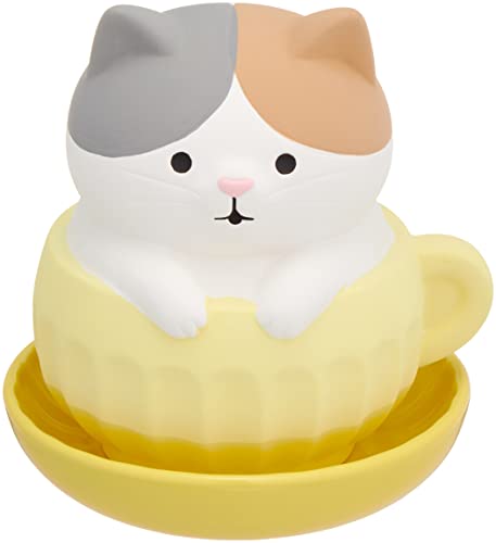 DECOLE デコレ 潤いマスコット ティーカップ みけ AG-28087 エコ 加湿器 電気を使わない 受け皿付き