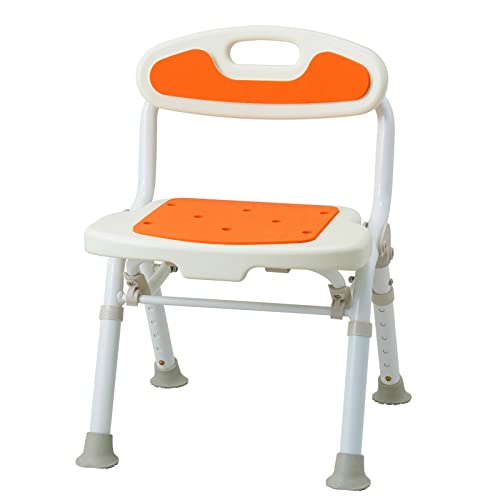 サテライト お風呂椅子 【選べる4色】福浴おりたたみ軽量コンパクトシャワーチェア 高さ6段階 オレンジ