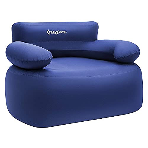KingCamp Camping Large Inflatable Sofa Chair with Foot Pump Comfortable Durable 108 x 78 x 70 cm Blow Up Camp Seat for Outdoor and Indoor