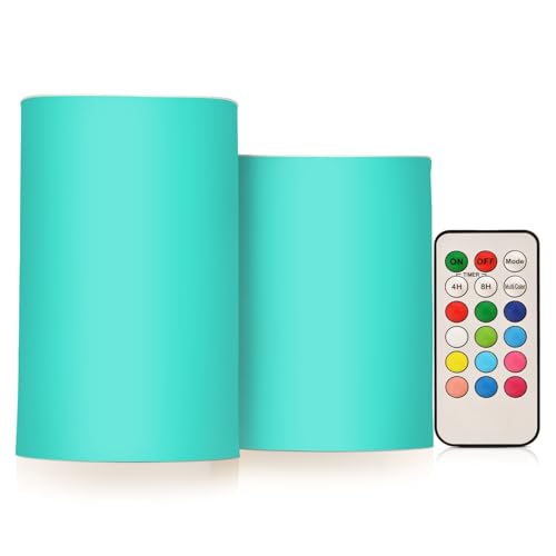 siphylline Türkis, einfarbige LED-Kerzen für den Außenbereich, mit...