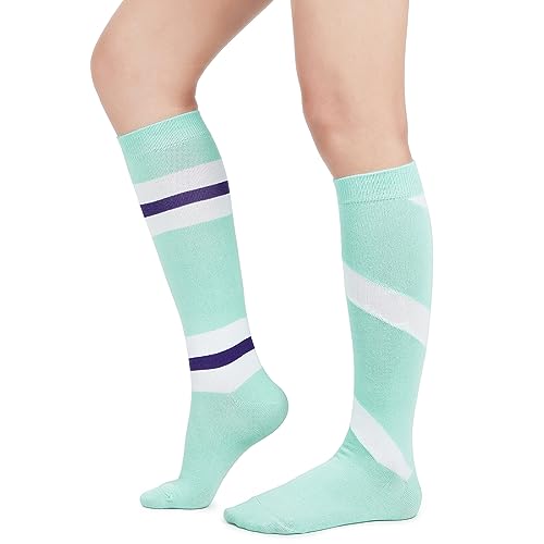 Image of Century Star Knee High Socks for Women Long Tube Socks with Stripes | Soft, Skin Friendly And Stretchy, Vibrant Colors Perfect For Daily Wear, Sports, Halloween And Christmas