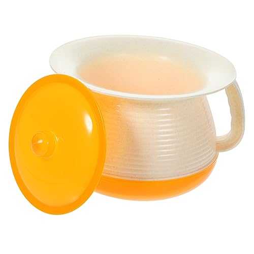 FRCOLOR 便器 子供用蓋付き ポータブル家庭用尿ポット 滑り止めベース 安定構造 耐久性プラスチック製 大人用トイレ 夜間使用に