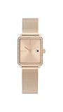 Tommy Hilfiger Zwei-Zeiger-Quarzwerk-Uhr für Damen mit Rotgoldfarbenes Edelstahl-Mesh-Gliederarmband - 1782792