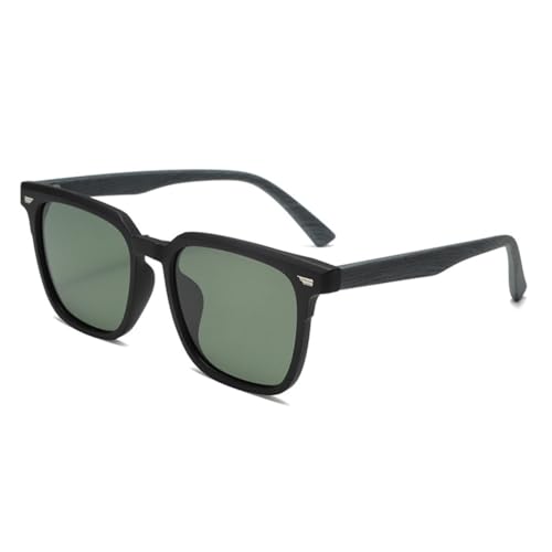 frissin Gafas de sol polarizadas con patillas de grano de madera para hombre y mujer, protección UV400, diseño de lujo, antirreflejos, para conducir, ciclismo, viajes al aire libre, Negro mate y verde