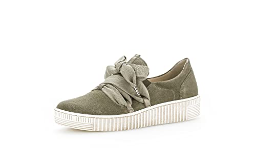 Gabor Femme Baskets, Dame Baskets Basses,Semelle intérieure Amovible,Chaussures de Rue,Sport,Chaussure Basse,Vert (Salvia/Bronce),38.5 EU / 5.5 UK