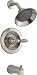 Peerless Claymore Single-Handle Tub and Shower Faucet Trim Kit with Single-Spray Shower Head, Brushed Nickel PTT188790-BN (Valve Not Included)