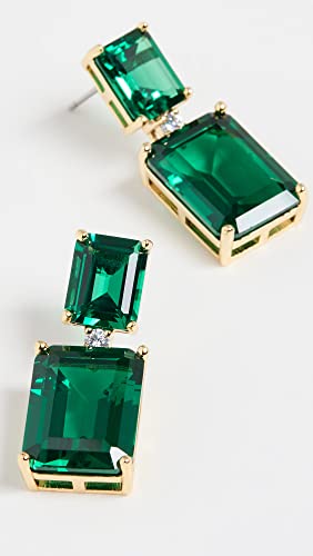 Kenneth Jay Lane Women's Double Drop Earrings, Emgo, Green, One Size #TOP2