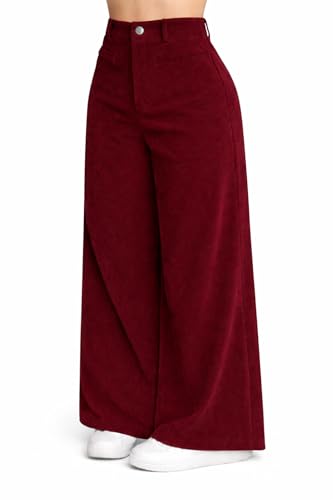 Image of V TOWN Polycotton Regular Fit High-Waist Bone Pocket Trousers for Women & Girls | Super Soft & Comfortable | Stylish & Elegant Trouser Pants for Casual Outings, Parties, Office,Travel & Gift