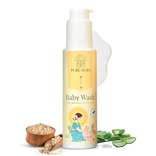 Image of Pure Aura Baby Body Wash 100ml - Doctor Recommended Ayurvedic Baby Wash with 12 Natural Herbs | Tear-Free, Gentle Hydration for Newborns & Kids