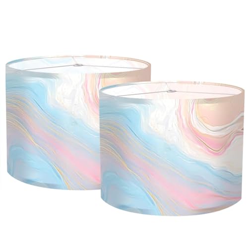 Image of Nuxovilar Lamp Shades Set of 2, 13 inch Top x 13 inch Bottom x 10 inch High (Spider) | Large lamp shades dreamy flowing pattern bedroom living room studio covers light decorative (Abstract)