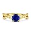 Blue Sapphire CZ Yellow Tone Silver