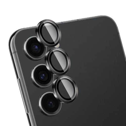 LZAYN Camera Lens Protector for Samsung Galaxy S23/S23 Plus/S24 Tempered Metal Glass Camera Screen Protector Cover Film Accessories HD Clear Scratch Proof Case Friendly Black Titanium