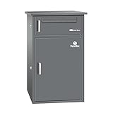 宅配ボックス 宅配BOX ポスト一体型 屋外 防水 大容量 置き配ボックス 戸建て用 個人宅用 収納ボックス 郵便受け 盗難防止 (グレー／１段式)