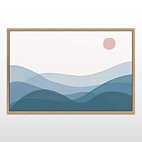 Framed Canvas Wall Art Abstract Mountain Scenery Canvas Prints Home Artwork Decoration for Living Room,Bedroom - 16x24 inches