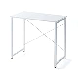 サンワダイレクト シンプルワークデスク 幅80×奥行45cm モニターアーム対応 組立簡単 パソコンデスク 机 PCデスク ホワイト 100-DESKF015