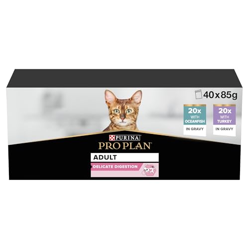 PRO PLAN Delicate Digestion Ocean Fish & Turkey Wet Cat Food 40x85g