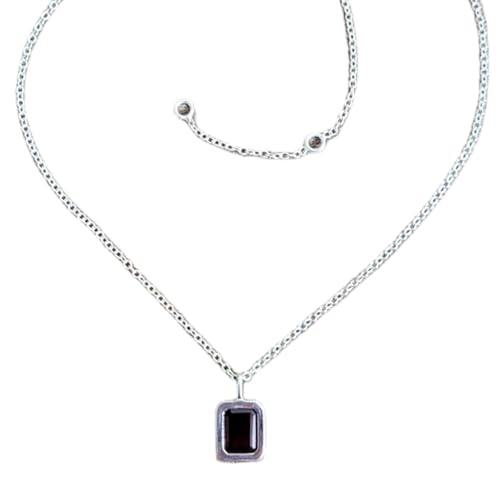 Pendentif grenat naturel et argent 925, un bijou de créateur géométrique raffiné