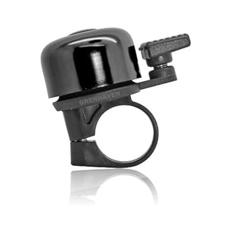 Grenhaven Small Aluminium Bicycle Bell, Mini Black Cover