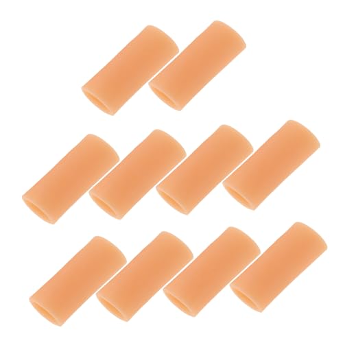 SHERCHPRY 5 Pairs Protective Finger Sleeves Breathable Silicone Finger Covers for Friction Relief Sports and Daily Activities Prevents Blisters and Calluses Skin Tone