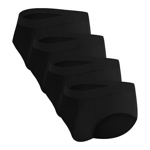 POPKOK Mens Underwear Tag-Free Cotton Stretch Briefs With Pouch 3 Pack