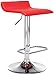 CLP Sgabello Bar Dyn Imbottito in Similpelle I Sedia Bancone Regolabile 60-78 CM I Sgabello Alto Girevole 360°, Colore:Rosso