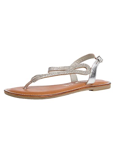 Tamaris 1-1-28131-28, Sandalias Planas Mujer, Glam Plateado, 37 EU Cover