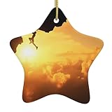 Material del producto: este colgante de estrella de cerámica de Navidad con impresión deportiva de escalada en roca de WHJDPP está hecho de porcelana blanca con una superficie lisa y brillante, que es duradera y añade un toque de elegancia a tus decoraciones navideñas. Es perfecto para aquellos que valoran la calidad y el estilo en decoraciones navideñas.