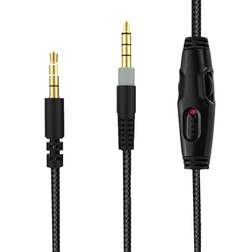 Cloud Alpha Replacement Cable Cord for HyperX Cloud Alpha, Cloud Mix, Cloud Flight, Logitech G633, G933 Gaming Headset, 3.5mm Audio Aux Cable with Inline Mute & Volume Control (No Mic, 4.9ft, Black)