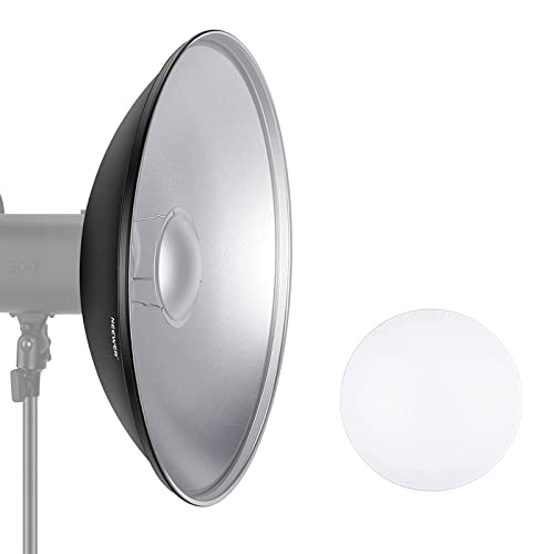 Neewer Bol de Beauté Réflecteur Lumière Flash pour Studio Stroboscope avec Grille Nid d'abeille et Canevas 55 cm pour Monture Bowens Standard etc.