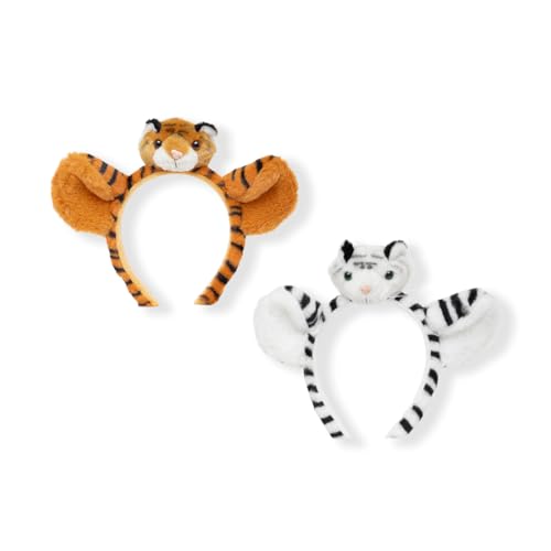 Image of Radhu & Kabby Hairband for Kids | Headband for Girl with Tiger Ears | Orange Animal Figure Hairband | Fun Dress-Up Accessory for Girls and Boys | Soft and Comfortable | One Piece