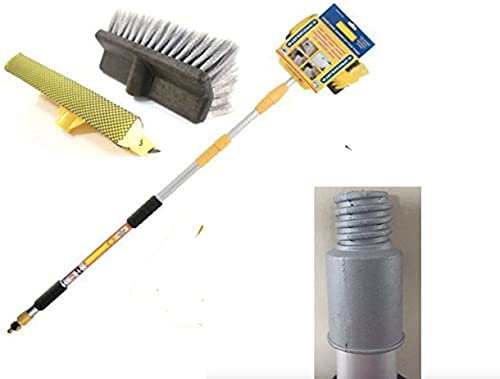 Easy Shopping® Heavy Duty TELESCOPIC Water Fed Extendable Car Van Trucks Caravans Conservatories Boats, Decking Wash Window Cleaning SQUEEGEE Brush Soft Cushioned Grip (3 Meter) - Image 3