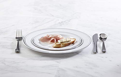 Mozaik Premium Plastic Silver Banded Service For 8 With Assorted Cutlery, 40 Pieces #TOP4