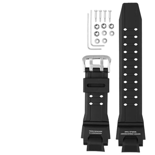 Bracelet de montre pour GA-1000 et GW-4000 en résine résistante bleu foncé interchangeable