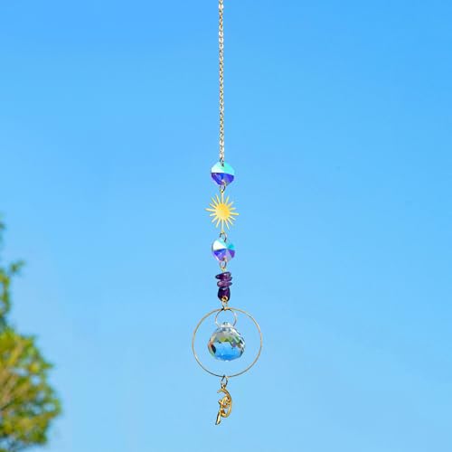 Grava de Cristal Colgante de ángel Dorado de la iluminación de la Bola Colgante de Jardín Color de Sol Catcher Colgante Decoración del Hogar