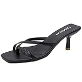 Farbe: gelb, schwarz, weiß Slim Zehentrenner,Classic Unisex-Erwachsene Flip Flops,Flip-Flop-Sandalen, Dicke Fersen-Flip-Flops-schwarz_34