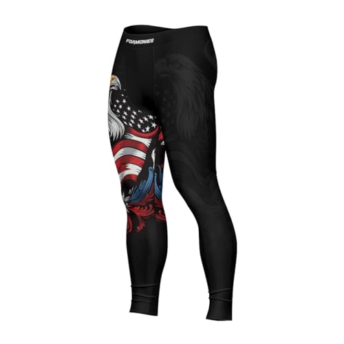 FORMONIES Men’s Patriot Compression Spats – MMA Grappling Leggings for BJJ Wrestling Gym Workout Jiu Jitsu Training Tights2