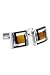Ike Behar Men's Mother Of Pearl Onyx Tiger Eye Stone Cufflinks, Gold/Black, One Size