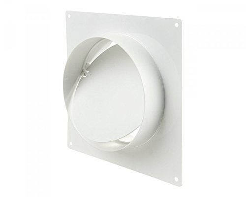 4" 100mm, 5" 125mm & 6" 150mm Wall Plate with Spigots & Back Draught Shutter Connector for Bathroom Shower Fan for Ducting Pipe Flexible & Solid Ventilation (6" 150mm)