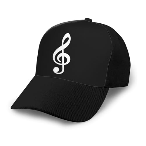 Treble Clef Music Bonnets Curved Brim Mesh Baseball Cap Casual Sun Hat Unisex