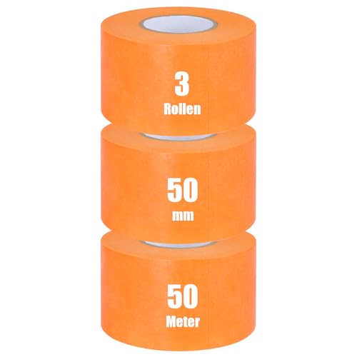 Iuqiepo 3 Rollen Goldband Malerkrepp 50mm