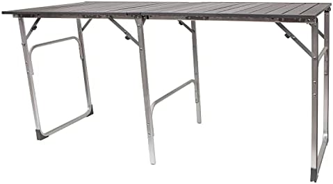 GCI OUTDOOR Slim-Fold Table | Portable Outdoor 4 Person Dining Table, Heat Resistant Aluminum Tabletop, Perfect for Barbecues, Camping, Picnics & Tailgating