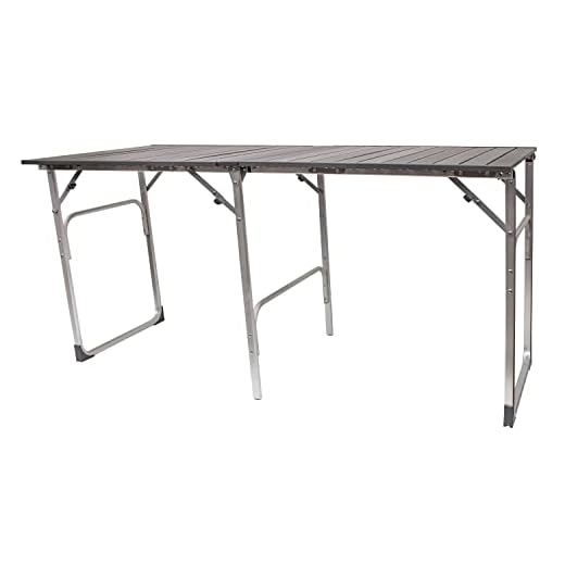 GCI OUTDOOR Slim-Fold Table | Portable Outdoor 4 Person Dining Table, Heat Resistant Aluminum Tabletop, Perfect for Barbecues, Camping, Picnics & Tailgating