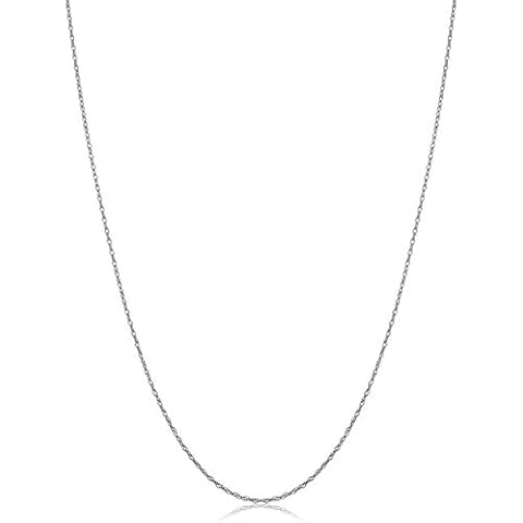 Kooljewelry 10k White Gold Rope Chain Pendant Necklace (0.7 mm, 14 inch) Cover