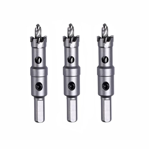 Broca para taladro tooloflife, 3 piezas, tipo avellanadora, vástago triangular universal de 10 mm, construcción de aleación de carburo, grosor 15 cm, para acero inoxidable, yeso y madera
